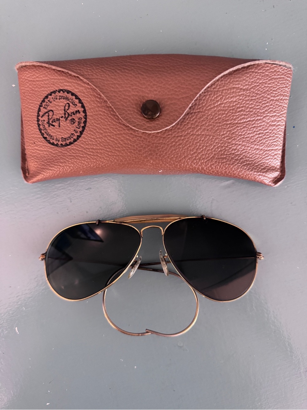 Vintage 58mm Bausch + Lomb Ray Ban Aviator PRESCRIPTION Sunglasses With Case (1)